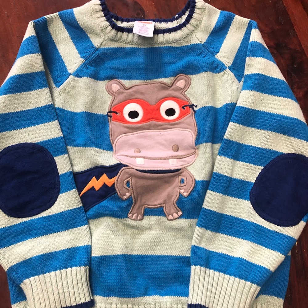 Gymboree super hippo sweater 5T